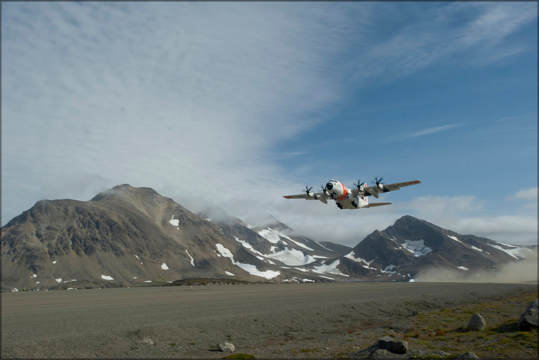 24"x36" Gallery Poster, Coast Guard C-130J Hercules in greenland