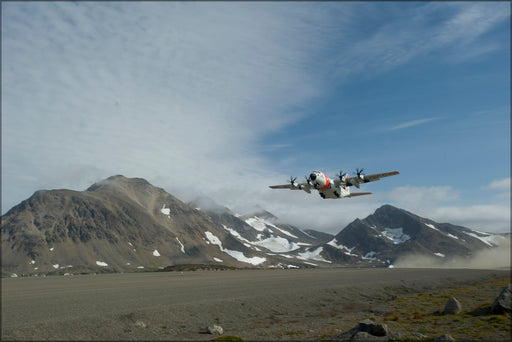 24"x36" Gallery Poster, Coast Guard C-130J Hercules in greenland