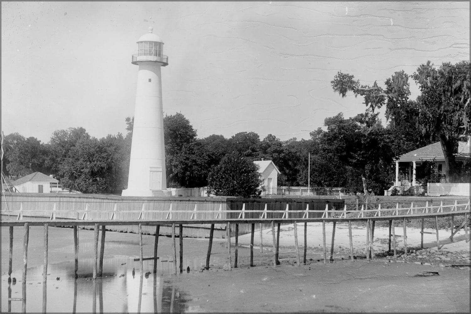 24"x36" Gallery Poster, Coast Guard archive photo of Biloxi Lighthouse 1892