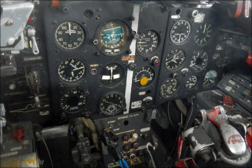 24"x36" Gallery Poster, Cockpit of LIM 6bis, Polish Air Force, mig-17 fresco variant