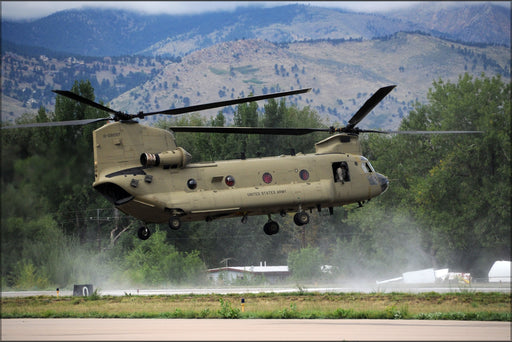 24"x36" Gallery Poster, Colorado Army National Guard CH-47 Chinook helicopter 2nd Bt