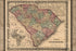 24"x36" Gallery Poster, Colton's map of South Carolina 1865