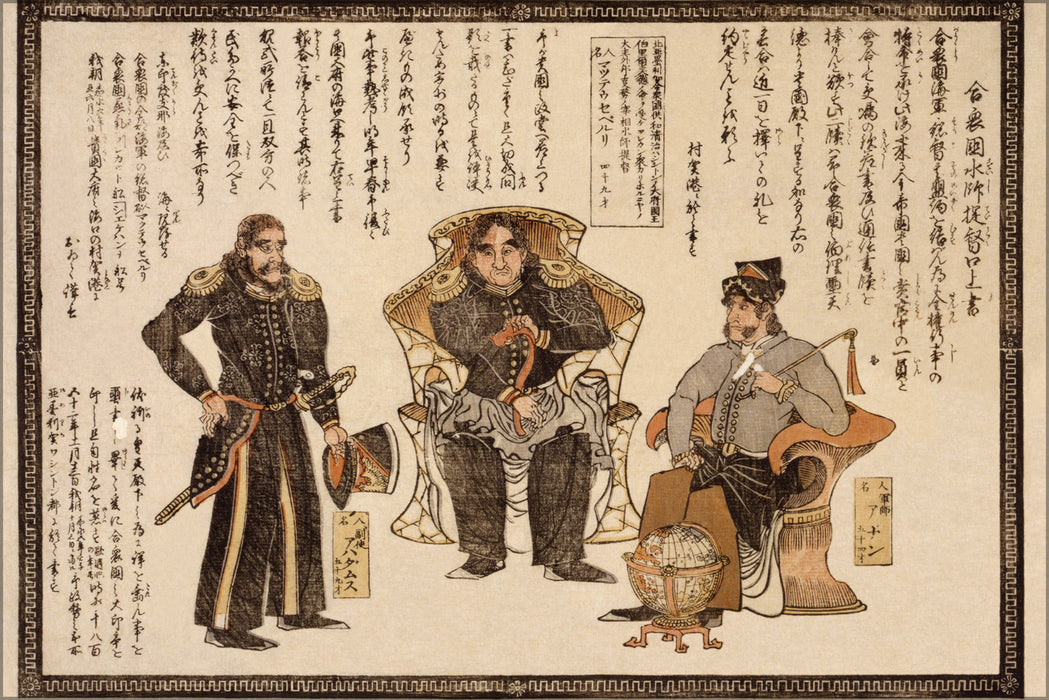 24"x36" Gallery Poster, Commander Anan, age 54; commodore matthew Perry, age 49; and Captain Henry Adams, age 59,