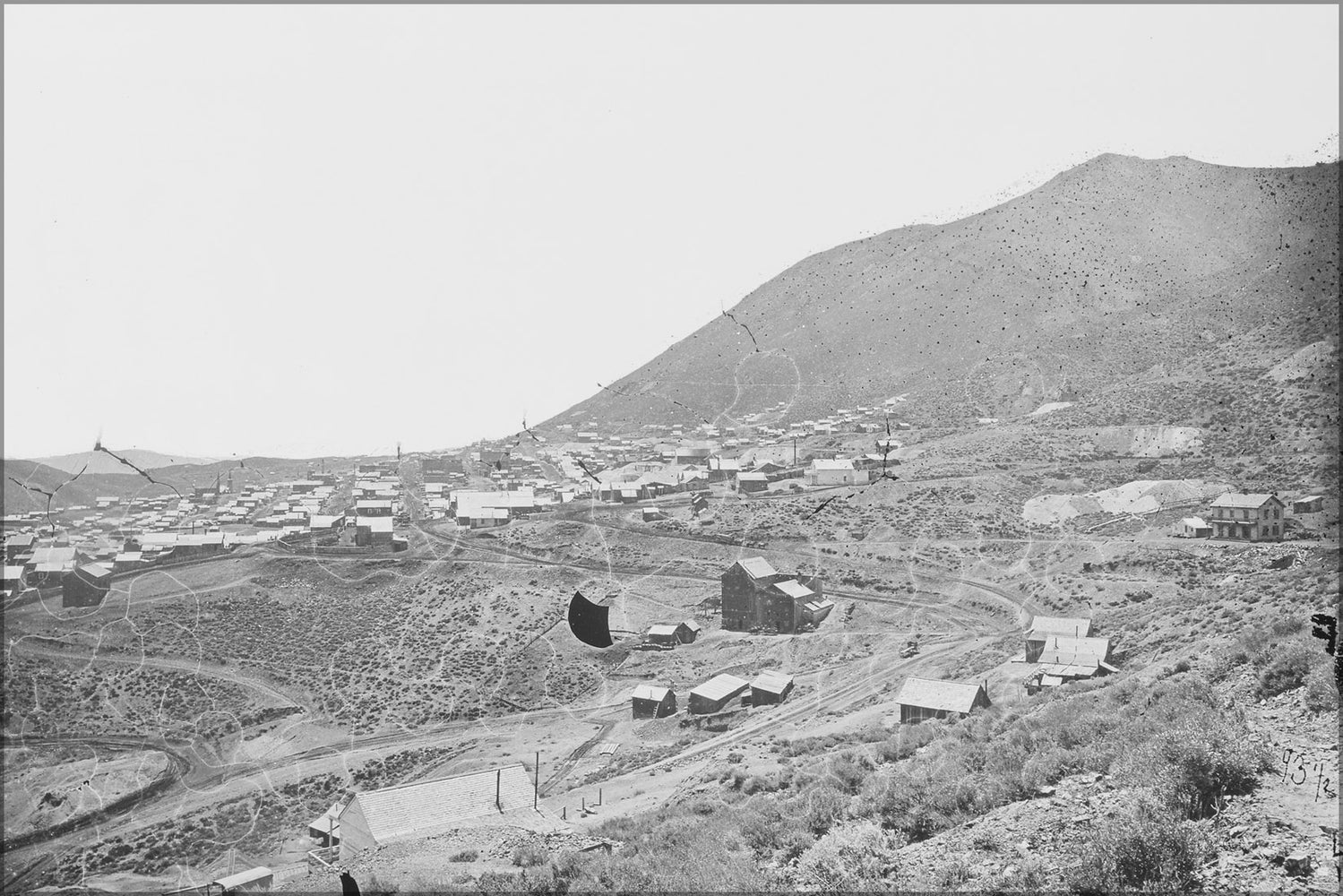24"x36" Gallery Poster, Comstock Lode. Virginia City, Nevada 1867
