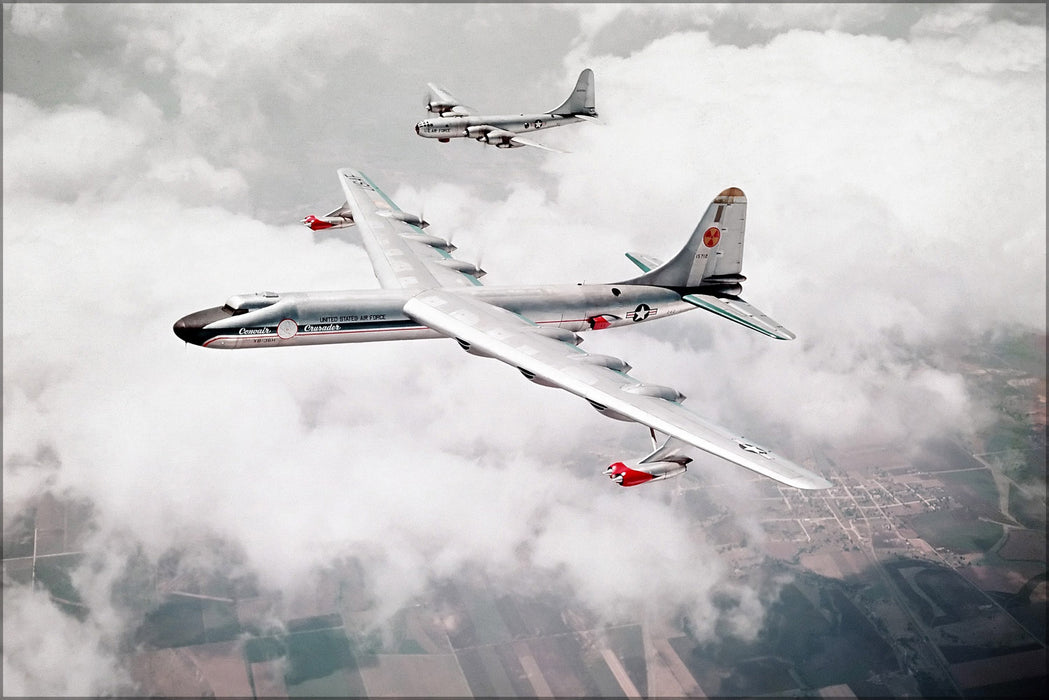 24"x36" Gallery Poster, Convair NB-36H Peacemaker Boeing B-50 Superfortress 1957