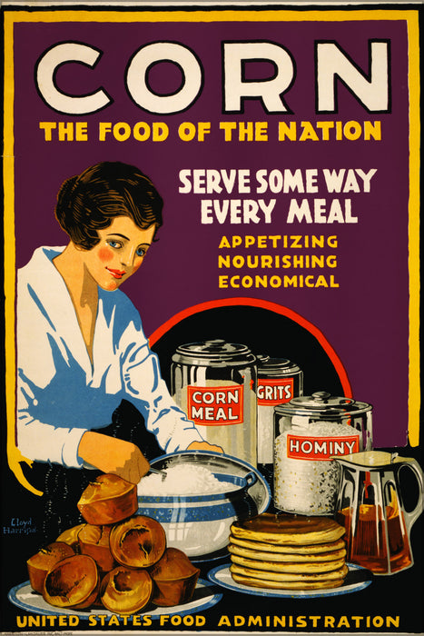 24"x36" Gallery Poster, Corn, the food of the nation, US Food Administration, 1918
