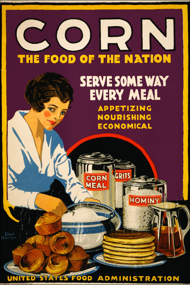 24"x36" Gallery Poster, Corn, the food of the nation, US Food Administration, 1918