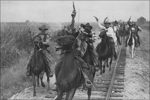24"x36" Gallery Poster, Cowboy western movie still, 1920