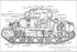 24"x36" Gallery Poster, Cutaway of an M4A4 Sherman tank