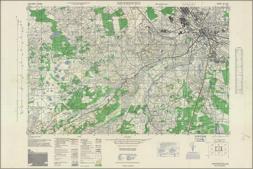 24"x36" Gallery Poster, Eindhoven, Holland 1943 us army map