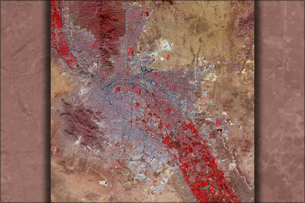 24"x36" Gallery Poster, El Paso, Texas satellite map image