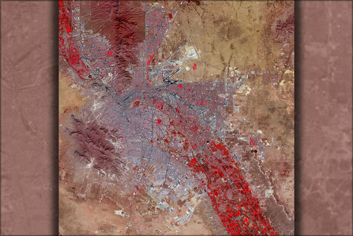 24"x36" Gallery Poster, El Paso, Texas satellite map image