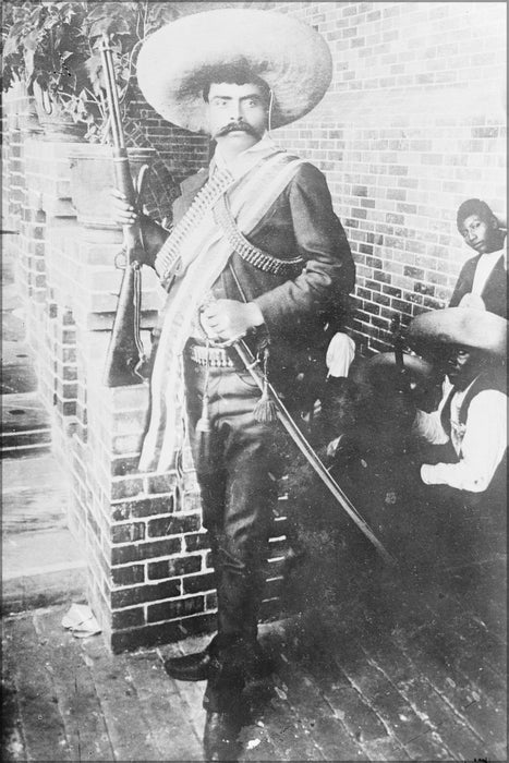 24"x36" Gallery Poster, Emiliano Zapata, populist revolutionary of Mexican Revolution