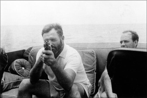 24"x36" Gallery Poster, Ernest Hemingway Aboard the Pilar 1935