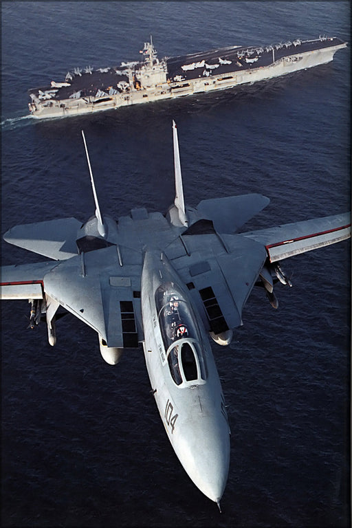 24"x36" Gallery Poster, F-14A Tomcat Fighter Squadron 51 USS Carl Vinson (CVN-70)