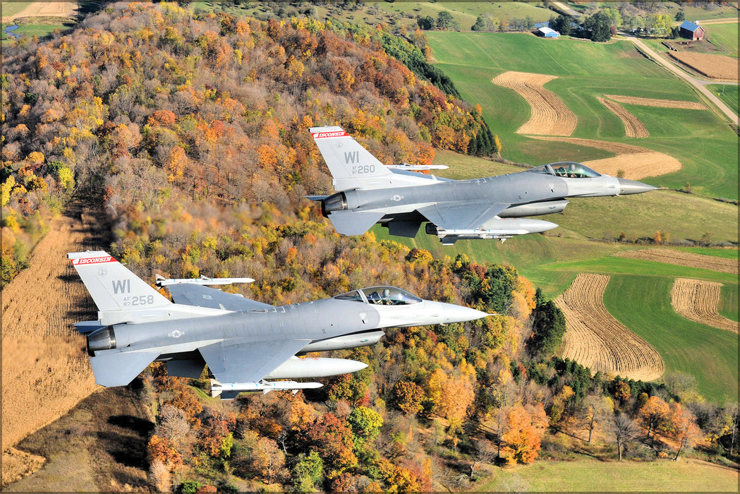 24"x36" Gallery Poster, F-16 Fighting Falcon from the 115th Fighter Wing, Wisconsin Air National Guard