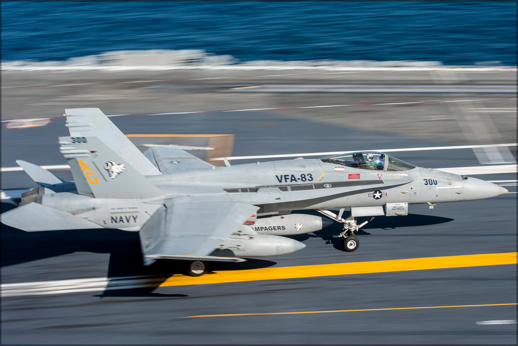 24"x36" Gallery Poster, FA-18C Hornet f-18 Strike Fighter Squadron 83 (VFA-83) Rampagers