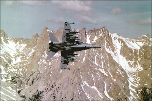 24"x36" Gallery Poster, FA-18C Hornet f-18 VX-4 armed with eight AIM-120 AMRAAMs