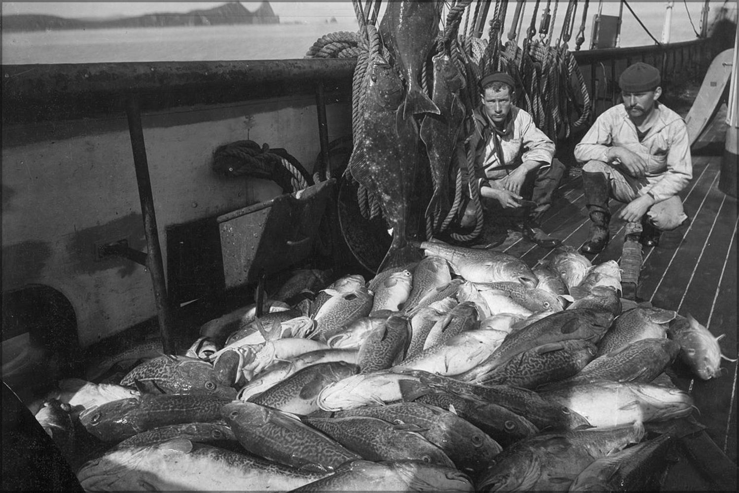 24"x36" Gallery Poster, Fishing boat, cod and halibut, Alaska 1927