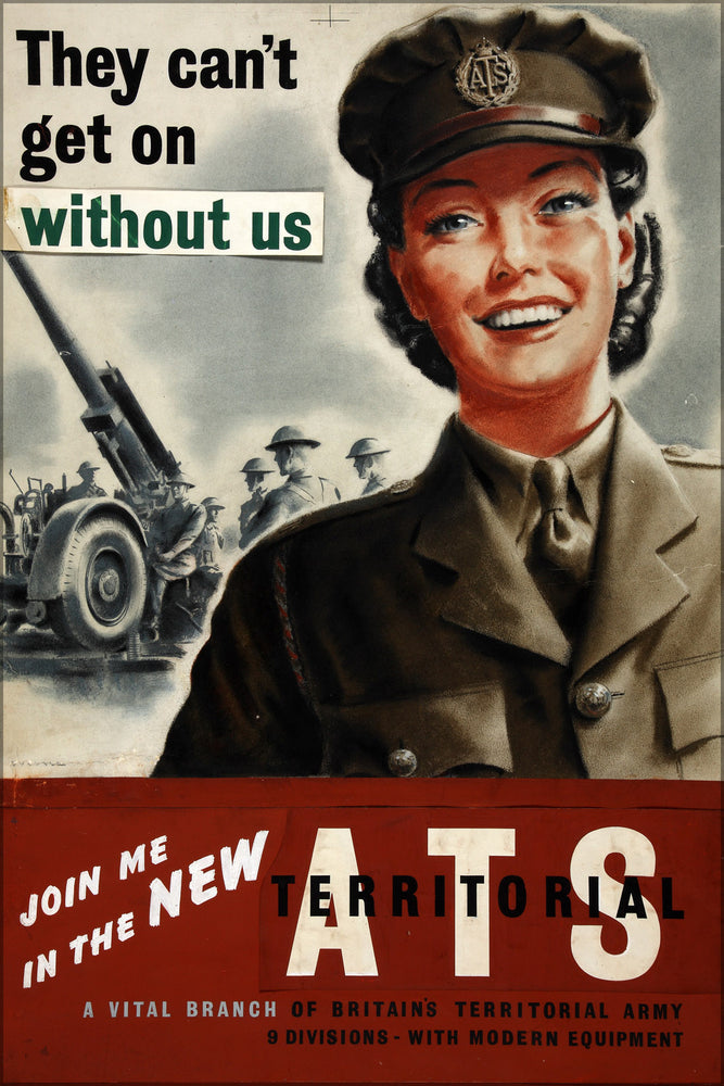 24"x36" Gallery Poster, Forces Recruitment ATS They can't get on without us Artist Dugdale