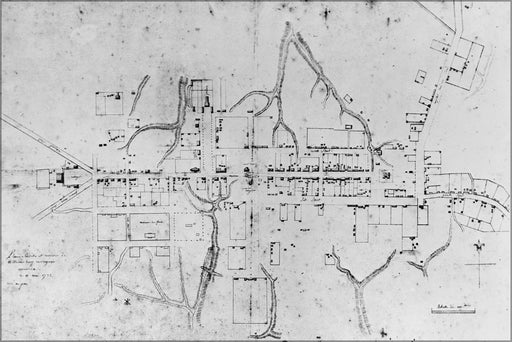 24"x36" Gallery Poster, Frenchman's Map showing colonial Williamsburg virginia in 1782