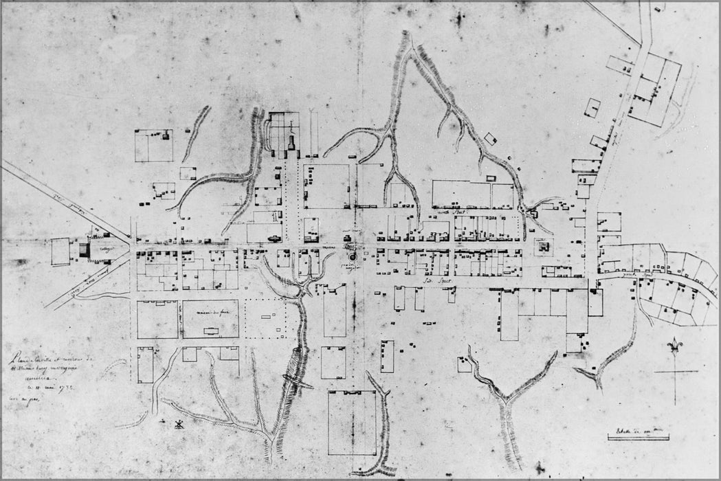 24"x36" Gallery Poster, Frenchman's Map showing colonial Williamsburg virginia in 1782