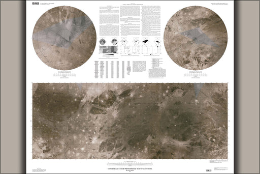 24"x36" Gallery Poster, Ganymede moon of jupiter USGS map