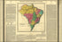 24"x36" Gallery Poster, Geography statistical historical map Brazil 1822