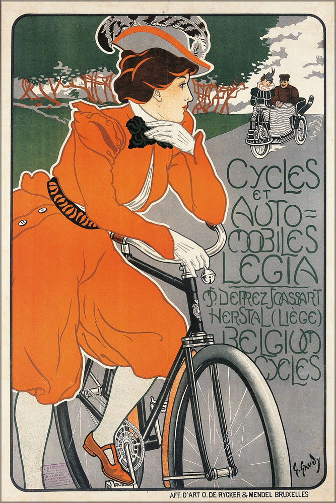 24"x36" Gallery Poster, Georges Gaudy - Cycles et Automobiles Legia bicycle 1898