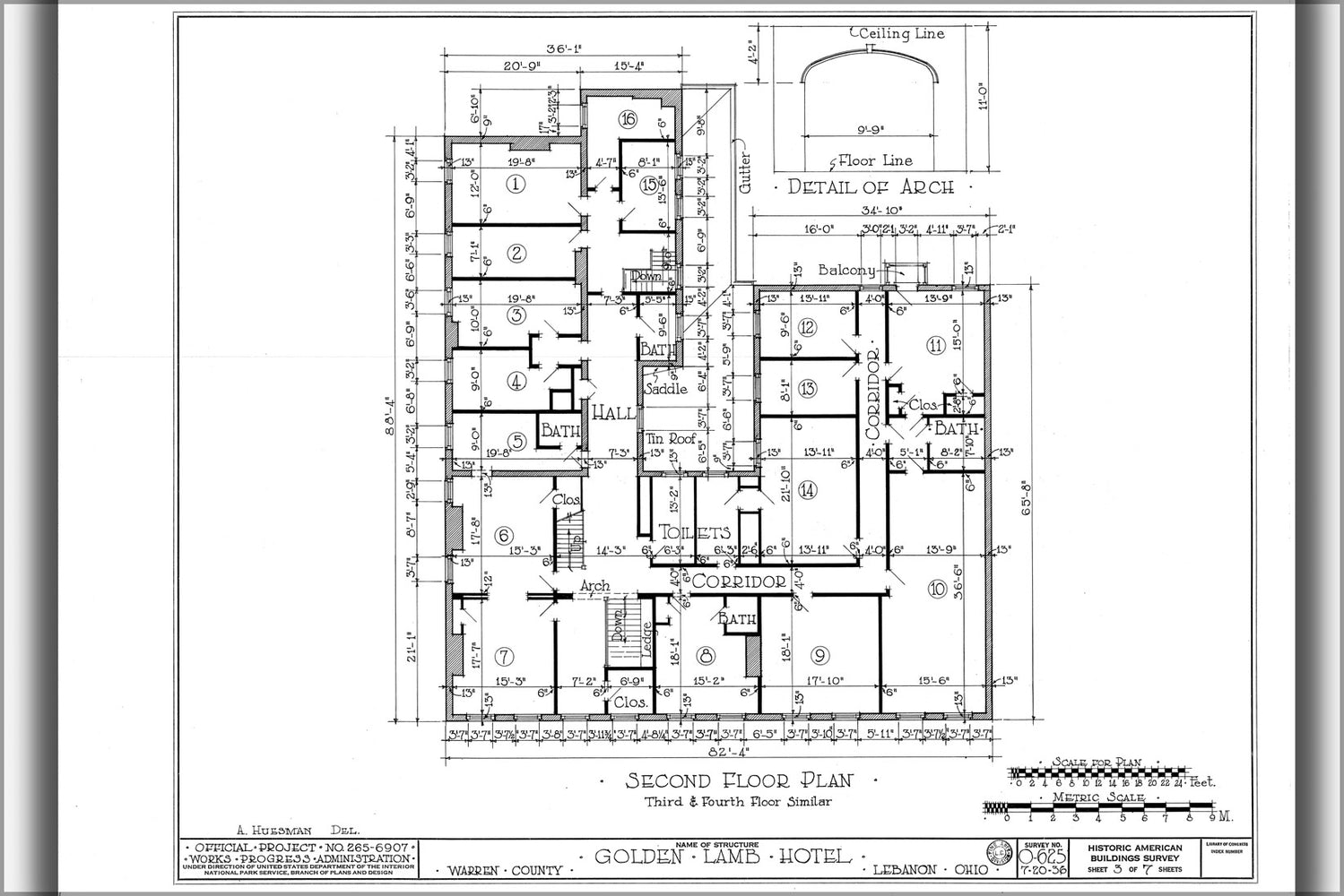 24"x36" Gallery Poster, Golden Lamb Hotel, Main Street, Lebanon, Warren County, OH HABS OHIO,83 LEBA,1 sheet 3 of 7