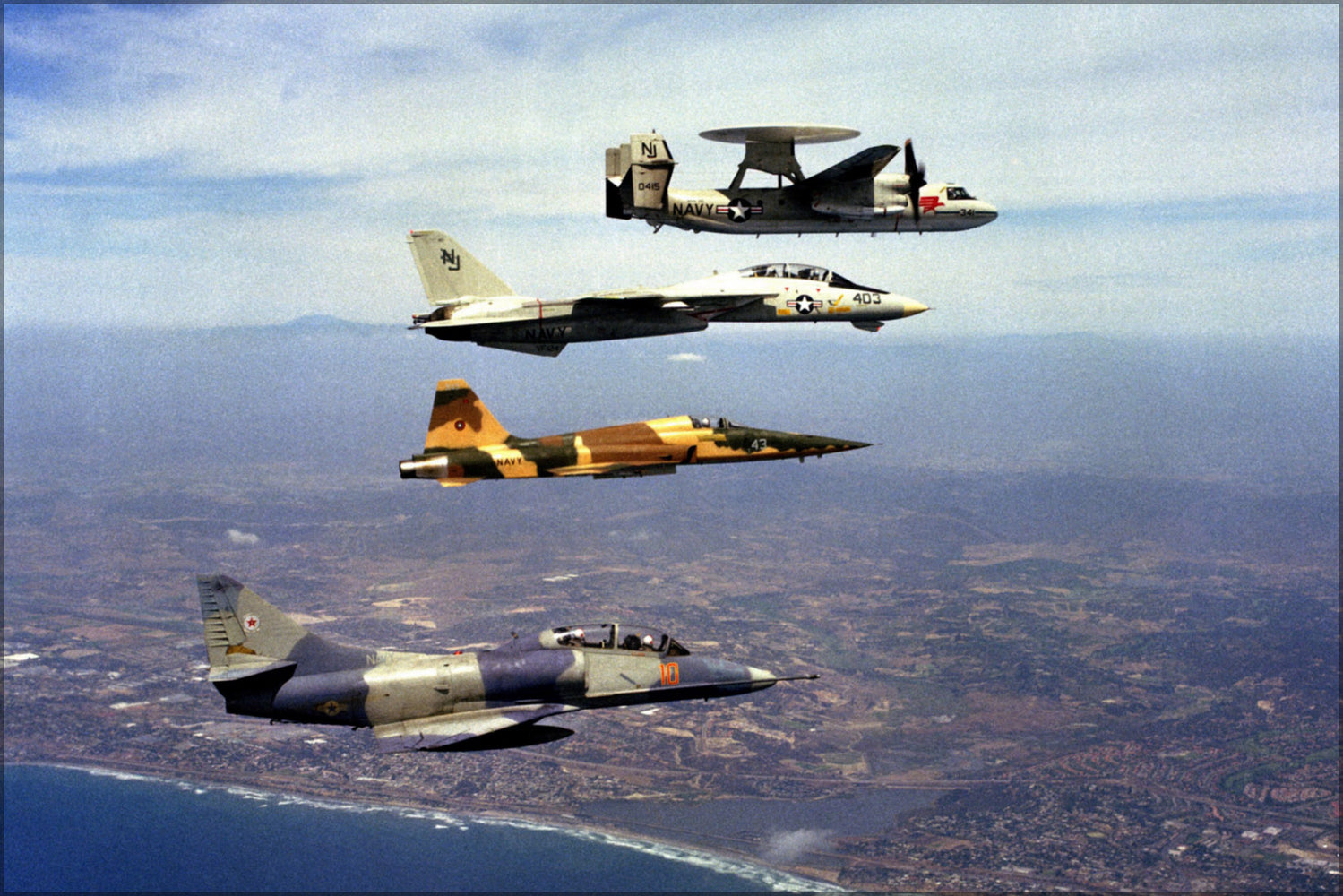 24"x36" Gallery Poster, Grumman E-2 Hawkeye f-14 tomcat f-5 tiger II ta-4 skyhawk