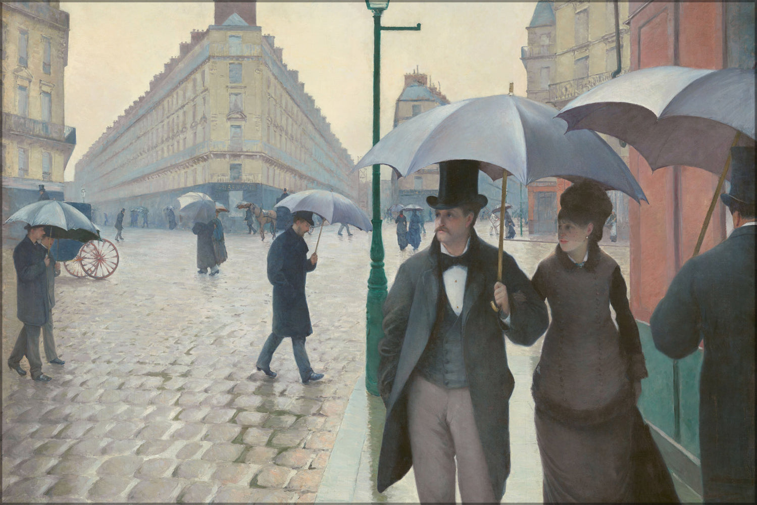 24"x36" Gallery Poster, Gustave Caillebotte Paris Street; Rainy Day