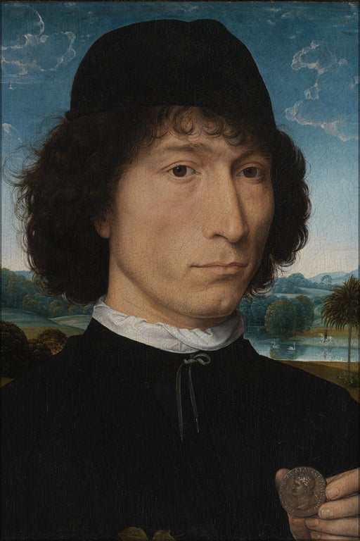 24"x36" Gallery Poster, Hans Memling Portrait of a Man with a Roman Coin WGA14910