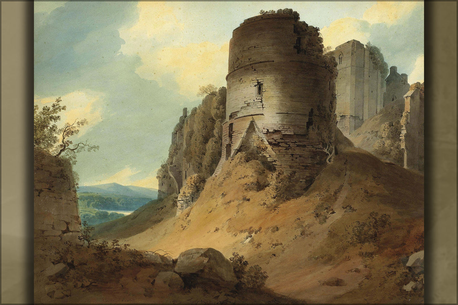 24"x36" Gallery Poster, Hugh William 'Grecian' Williams - Goodrich Castle 1801