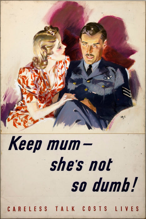 24"x36" Gallery Poster, INF3 270 Anti rumour and careless talk Keep mum she's not so dumb