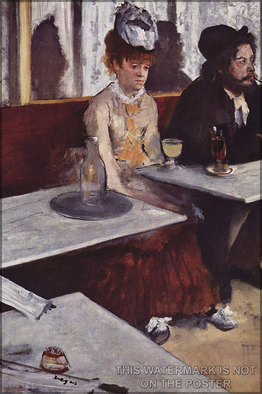 24"x36" Gallery Poster, L'Absinthe, 1876, oil on canvas, by Edgar Degas