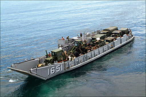 24"x36" Gallery Poster, Landing Craft-Utility (LCU) boat transports Marines
