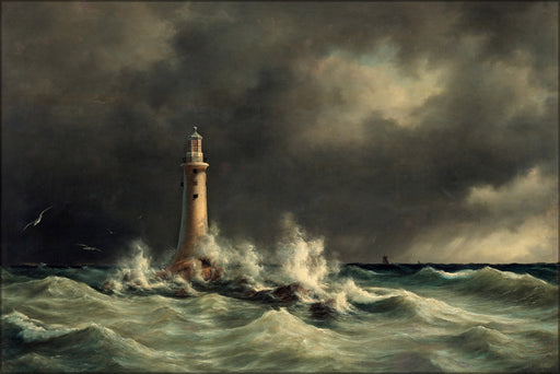 24"x36" Gallery Poster, Lighthouse at Stora Balt, Anton Melbye 1846