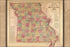 24"x36" Gallery Poster, Lloyd's official map of Missouri 1861