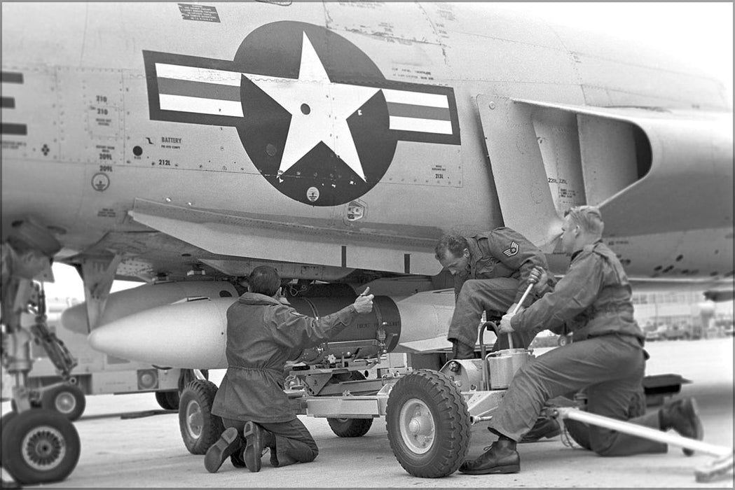 24"x36" Gallery Poster, Loading AIR-2 on F-101 voodoo Tyndall AFB 1970