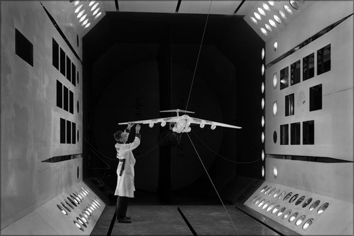 24"x36" Gallery Poster, Lockheed C-141 model Transonic Dynamics Tunnel wind