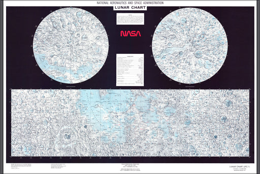 24"x36" Gallery Poster, Lunar Moon Map 1979