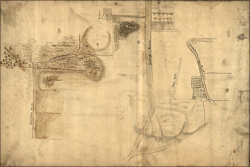 24"x36" Gallery Poster, Map Bowery Lane area Manhattan new york city 1760