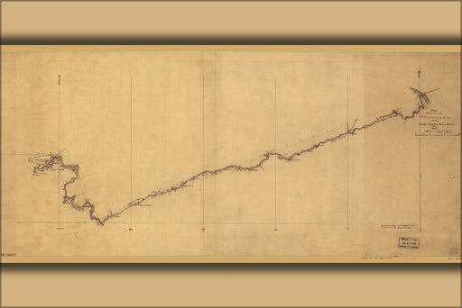 24"x36" Gallery Poster, Map East River Railroad, May, 1881 virginia
