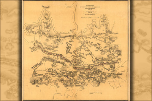 24"x36" Gallery Poster, Map Hagerstown Funkstown Maryland 1863