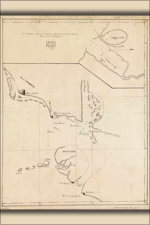 24"x36" Gallery Poster, Map coast of nw Vancouver Island 1796