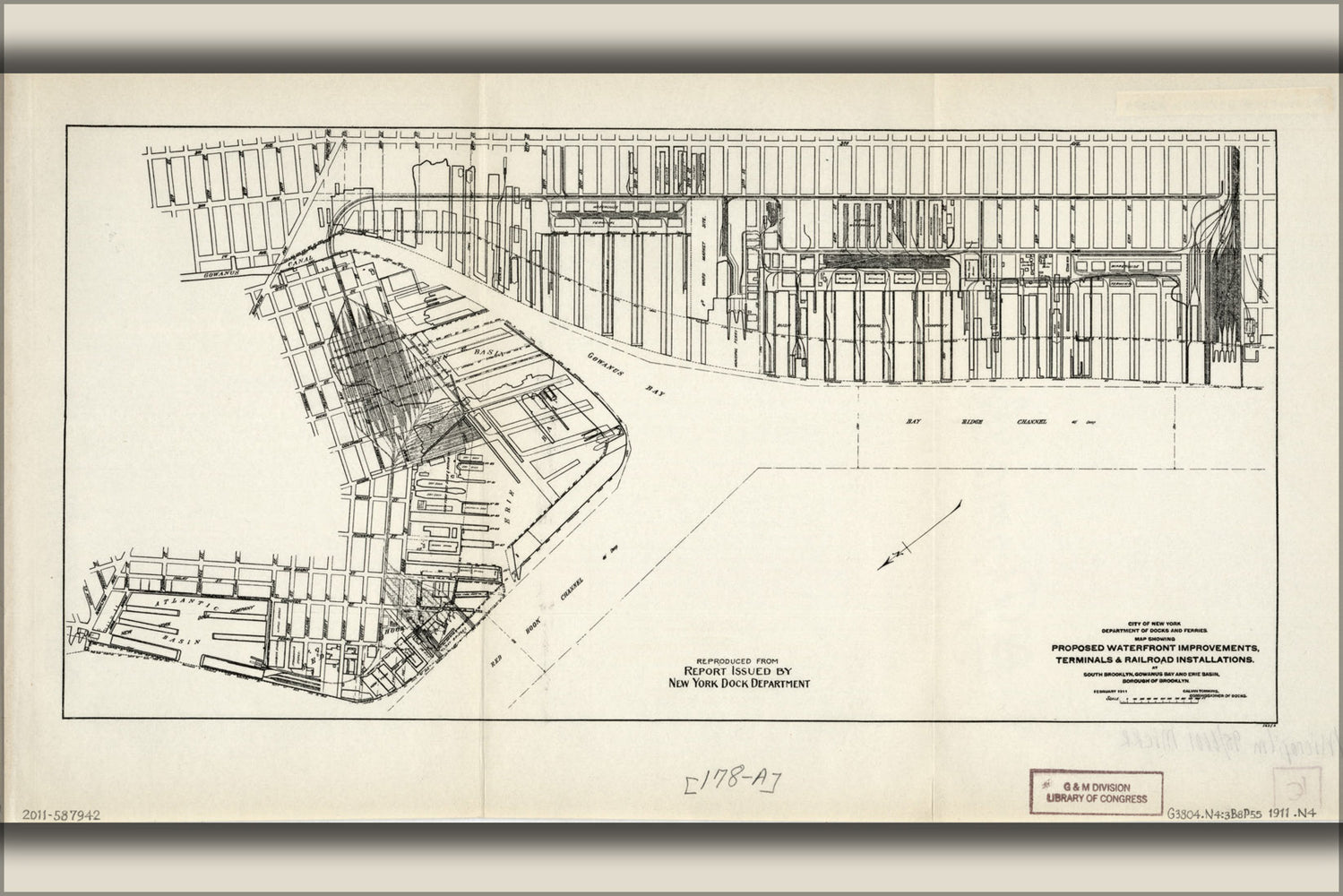 24"x36" Gallery Poster, Map new infrastructure S Brooklyn new york 1911