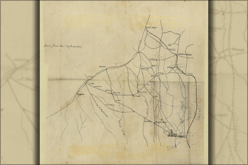 24"x36" Gallery Poster, Map nw of Jonesboro, Georgia 1864