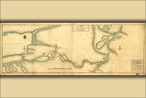 24"x36" Gallery Poster, Map of Albany new york to Fort Osswego 1750