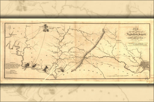 24"x36" Gallery Poster, Map of Baltimore & Ohio RailRoad routes 1831